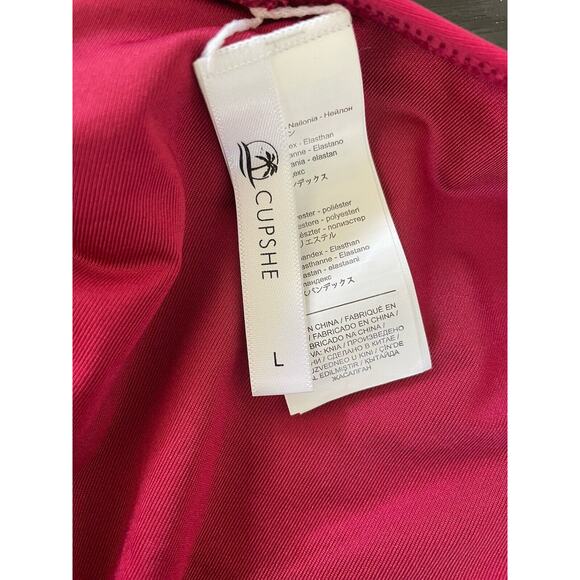 Cupshe Swim One Piece Swimsuit Halter Strappy Cranberrry - Picture 9 of 9